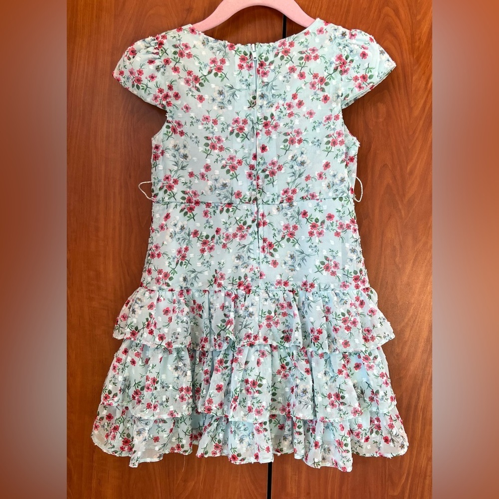 Rare Editions - Floral ruffle cap sleeve dress (Size 5T) - Picture 3 of 7